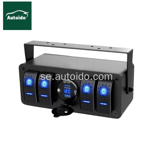 4 Gang Rocker Switch On-Off Aluminium Switch Panel